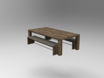 长椅keyshot木质纹理产品渲染模型