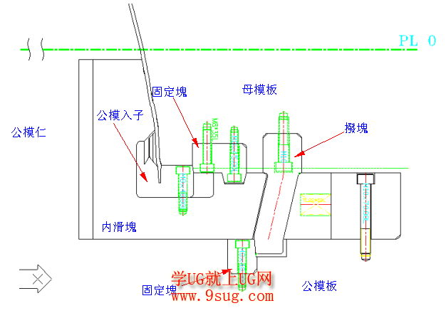 模具十四个滑块结构图片