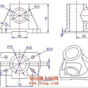 机械设计零件支座的工程图制作范例（PDF）